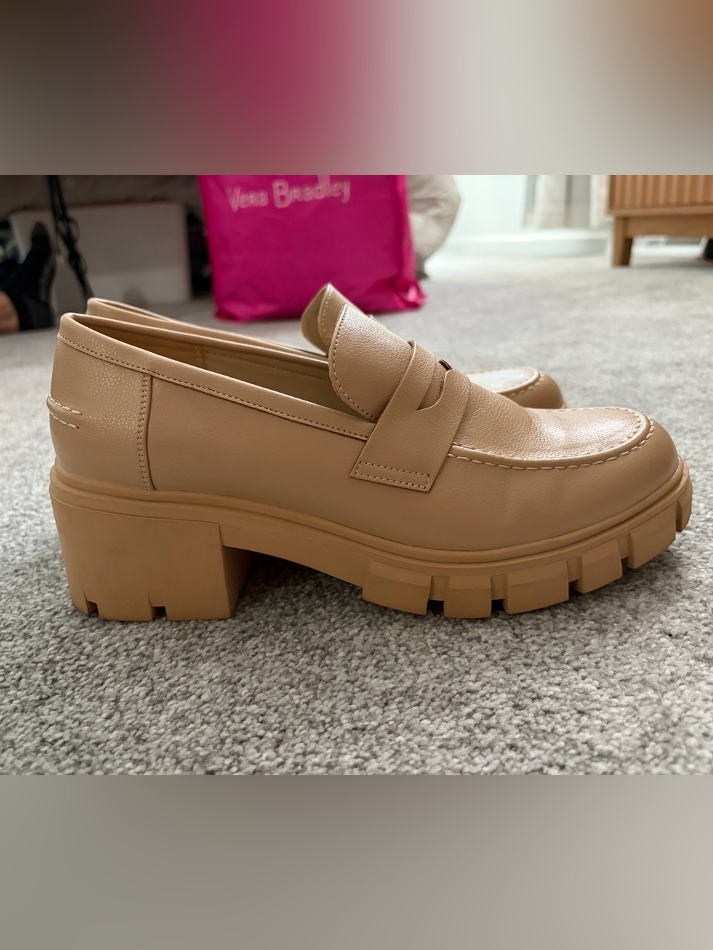 Tan Leather Penny Loafers for Women - Picture 2 of 4